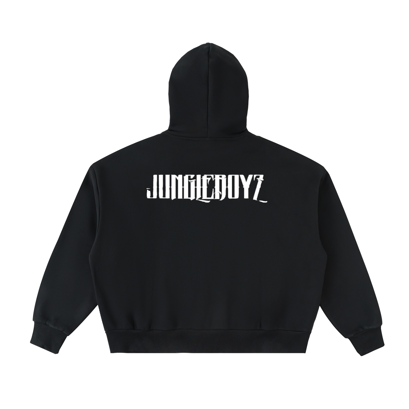 2 Face Logos Fleeced Full-Zip Boxy Hoodie