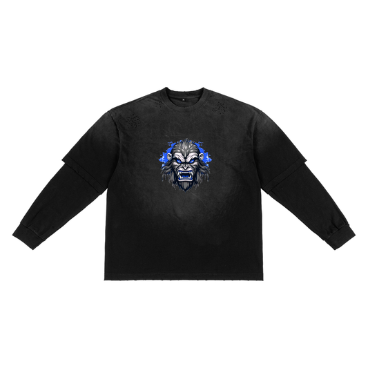 JBZ Fade Hand-Frayed Faux Two-Piece T-Shirt