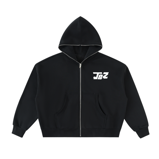JBZ Fleeced Full-Zip Boxy Hoodie