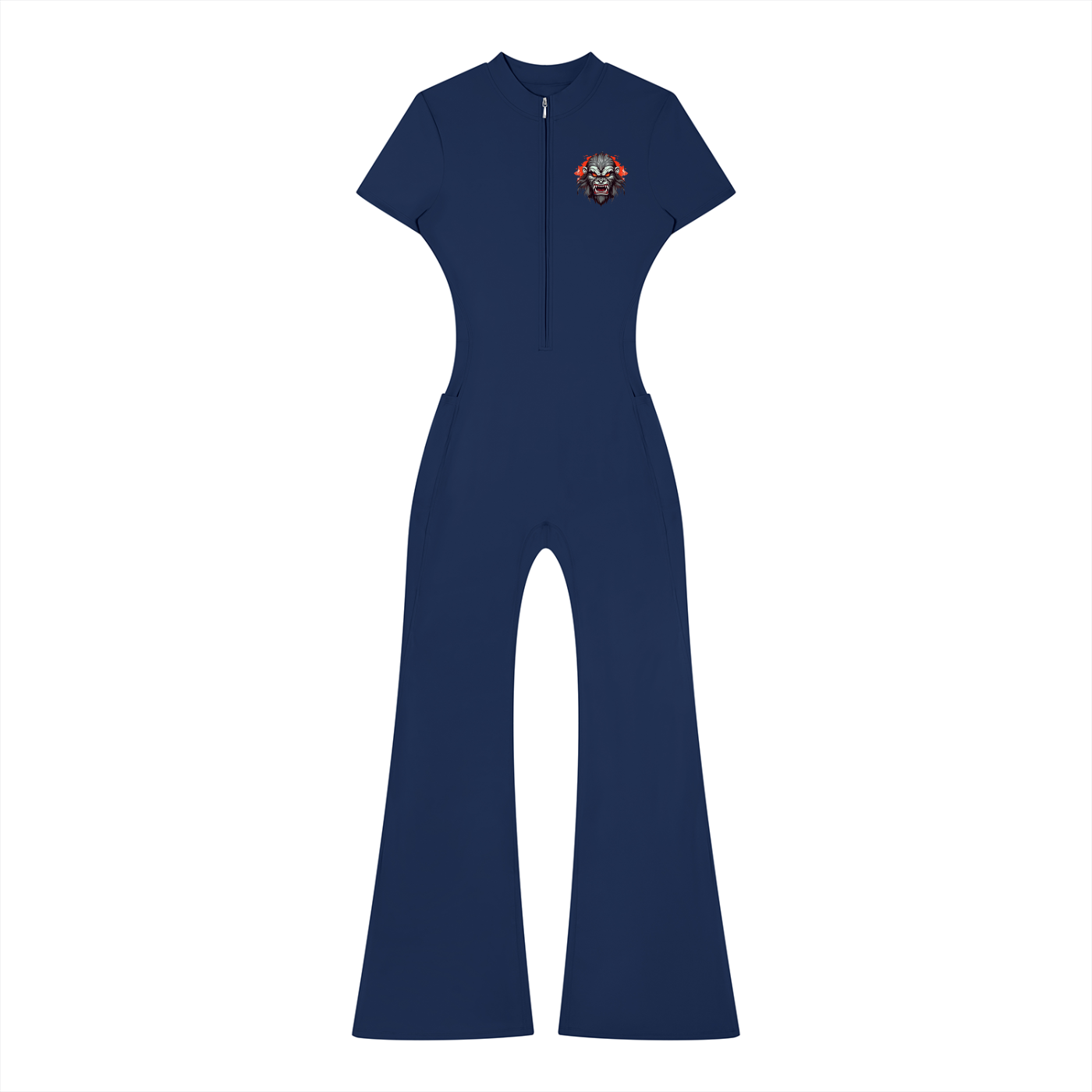 JGZ Women’s Tight Flared Leg Quarter-Zip Jumpsuit