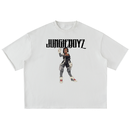 ZyZy white  Oversized Washed Half Sleeve T-Shirt