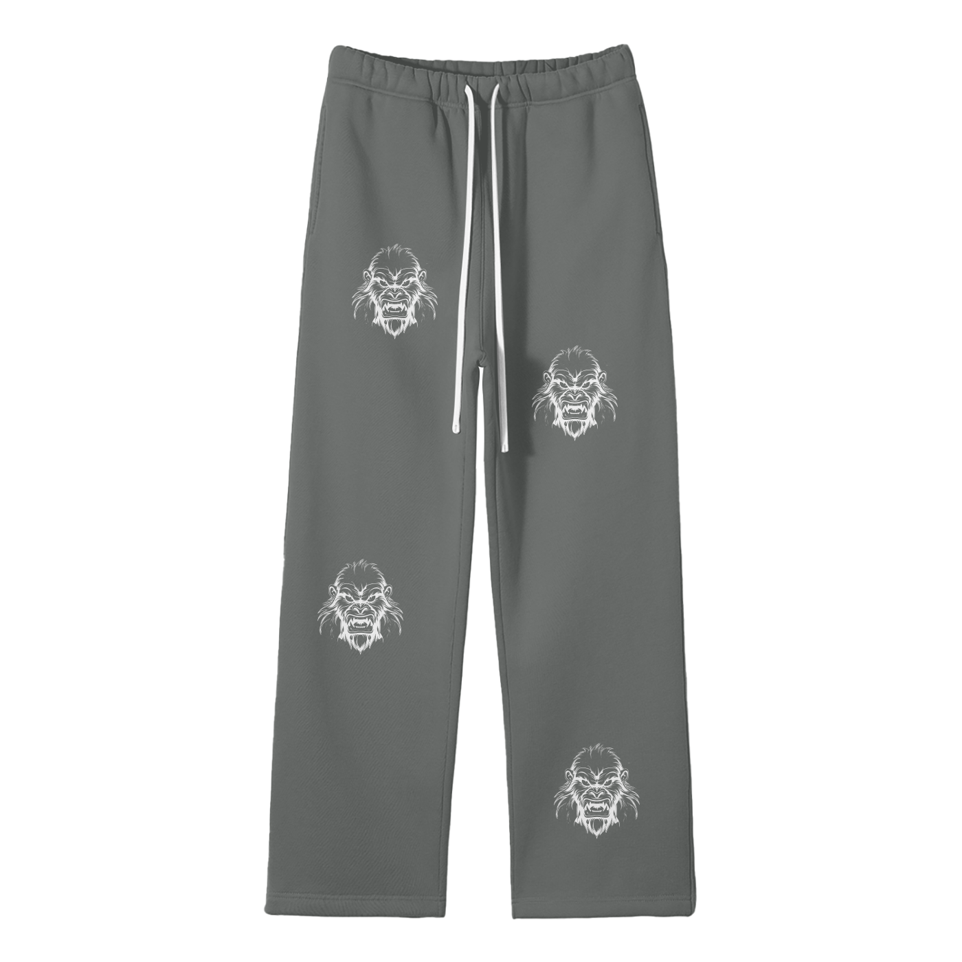JBZ Streetwear Unisex Solid Color Fleece Straight Leg Pants