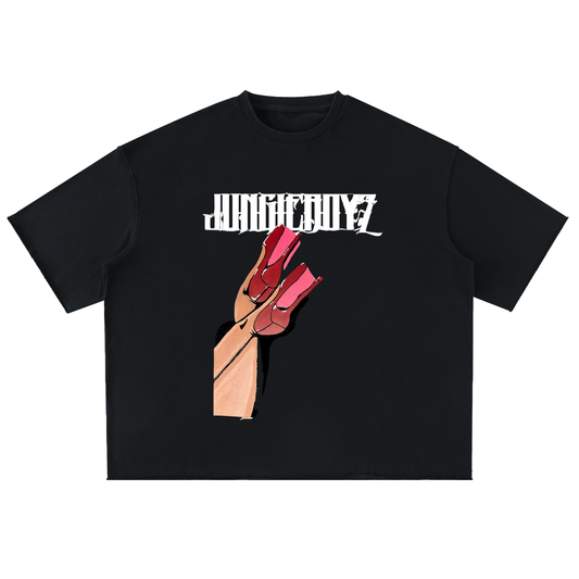 Jane heels Oversized Washed Half Sleeve T-Shirt