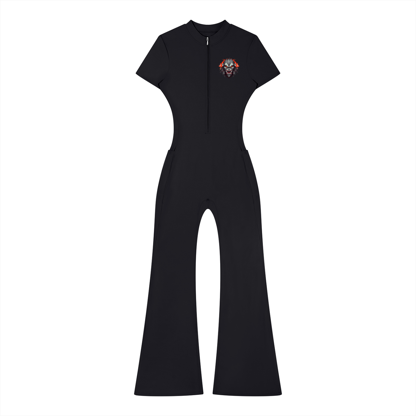 JGZ Women’s Tight Flared Leg Quarter-Zip Jumpsuit