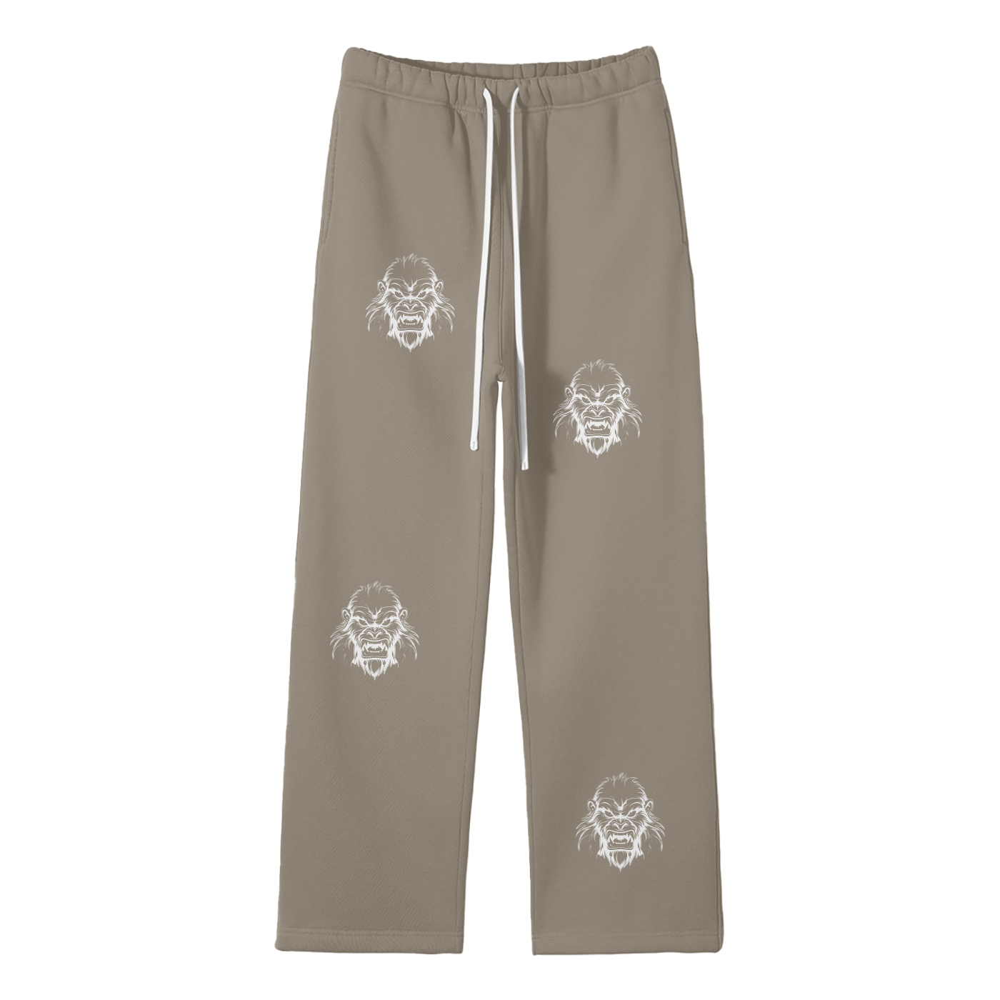 JBZ Streetwear Unisex Solid Color Fleece Straight Leg Pants