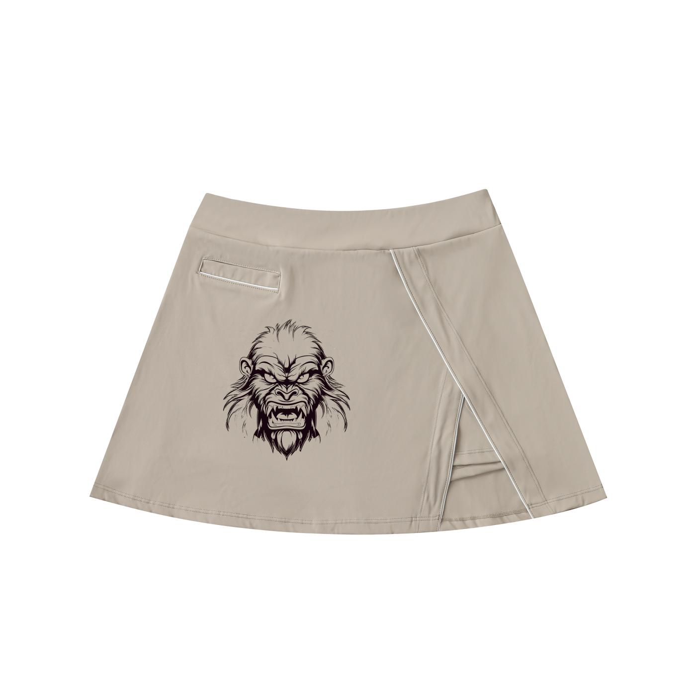 High-Waist Pocketed A-Line Skirt