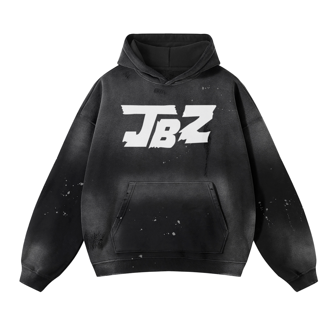 Vintage Wash Frayed Fleece Hoodie - 360 GSM