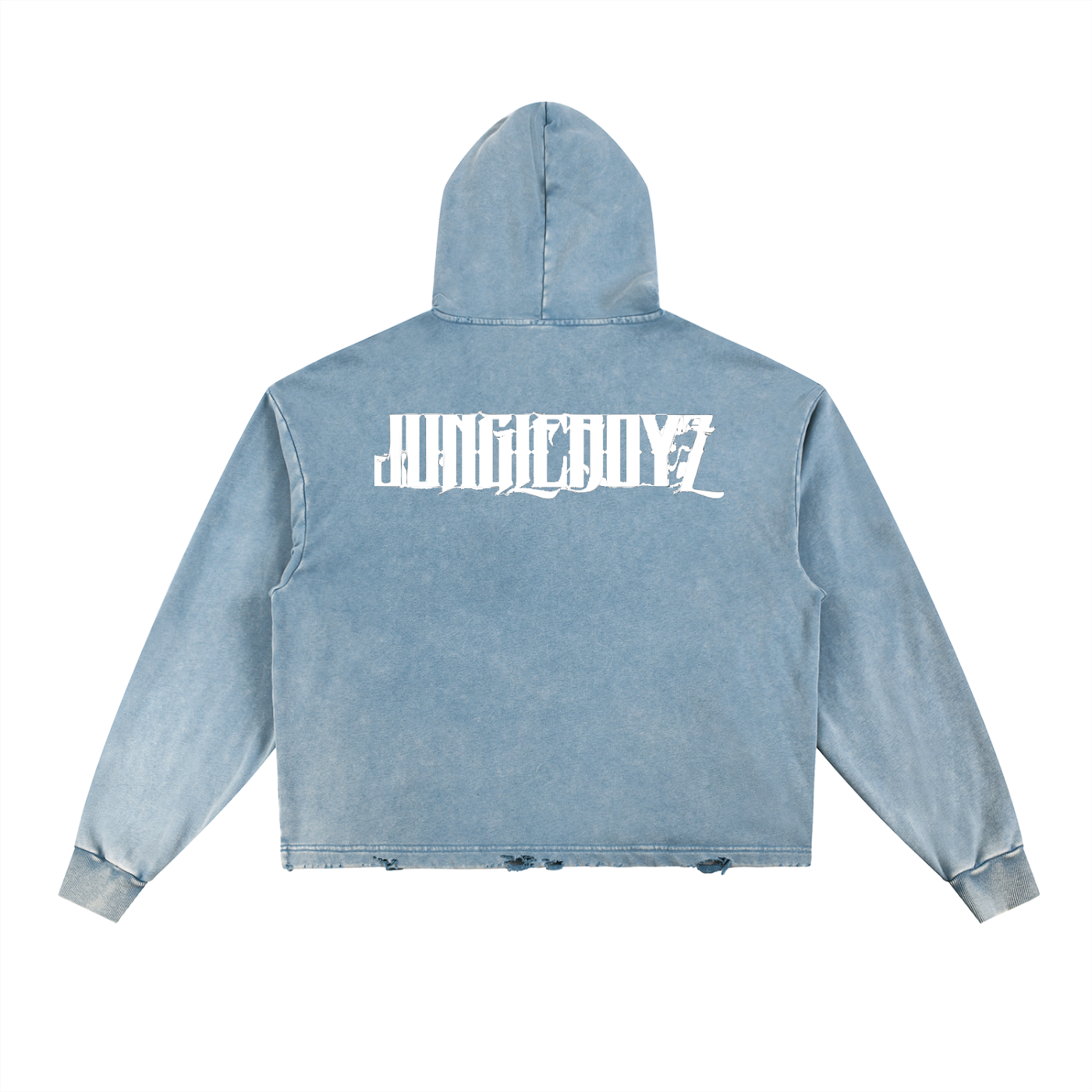Vintage Washed Frayed-Hem Hoodie