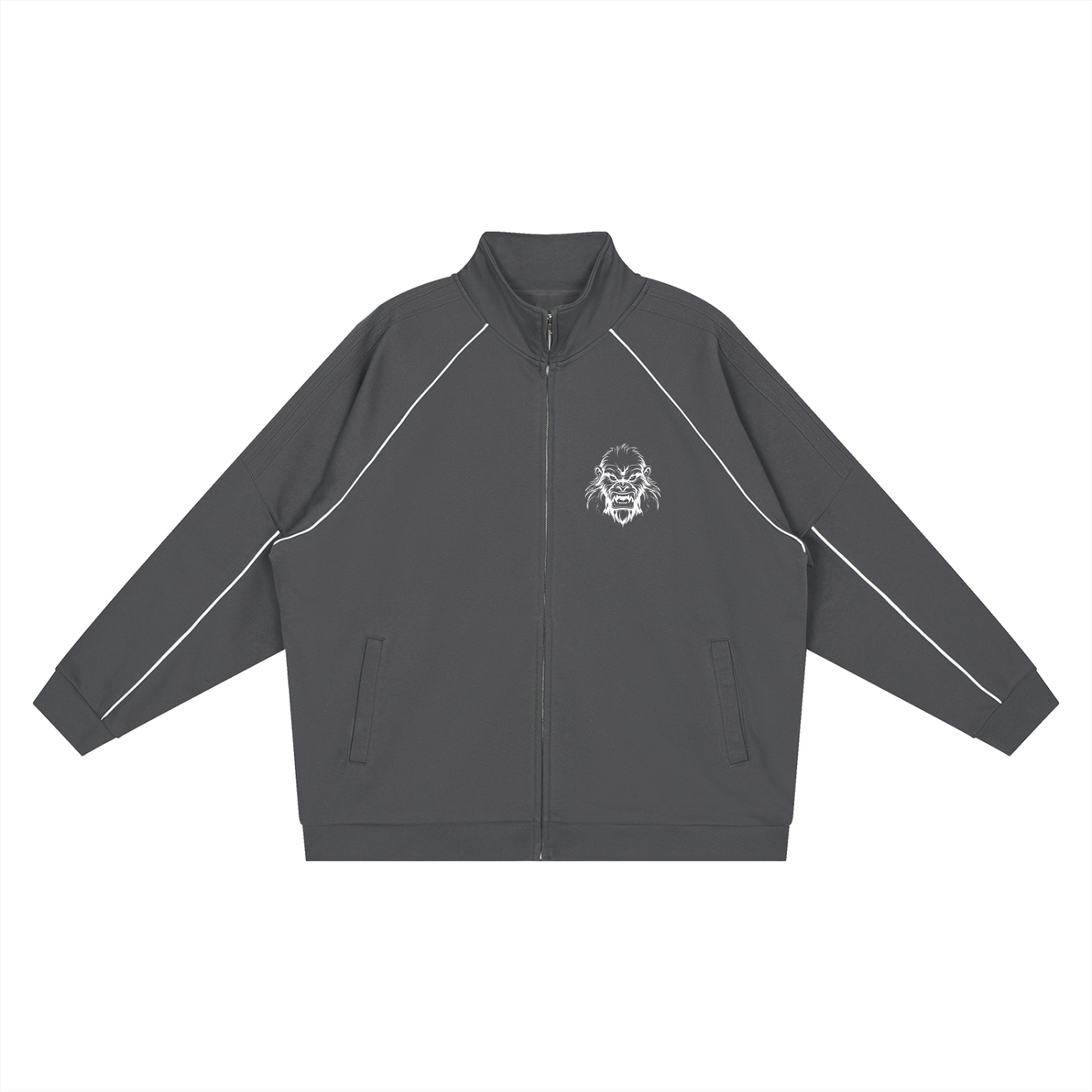 Reflection Striped Raglan Sleeve  Jacket