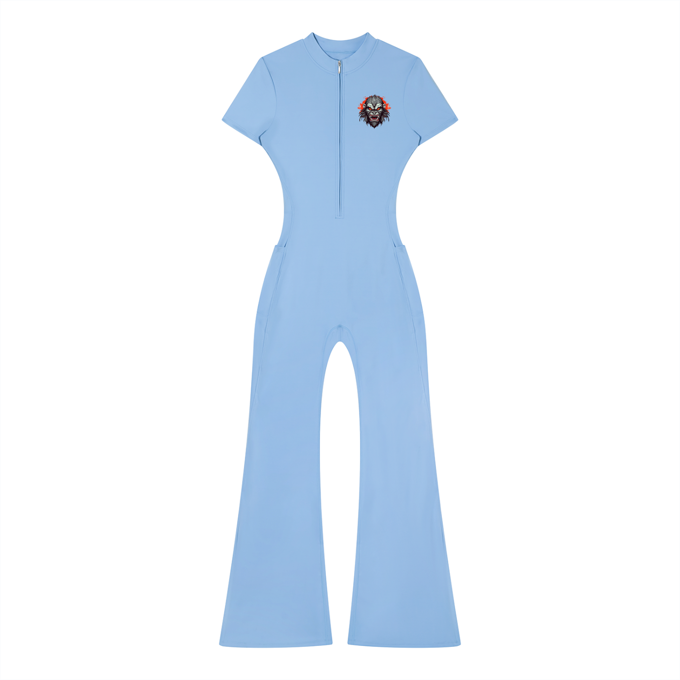 JGZ Women’s Tight Flared Leg Quarter-Zip Jumpsuit