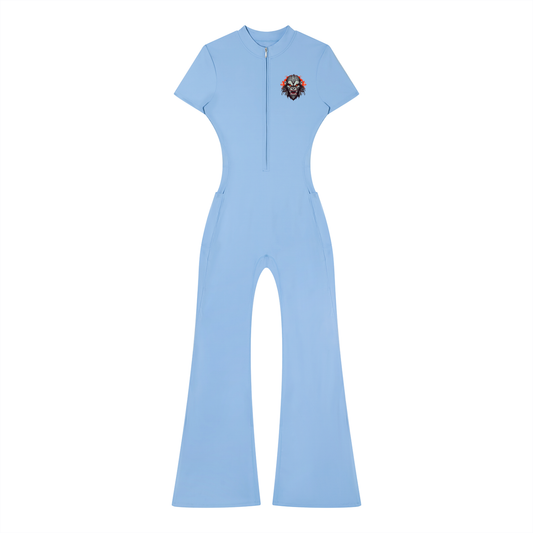 JGZ Women’s Tight Flared Leg Quarter-Zip Jumpsuit