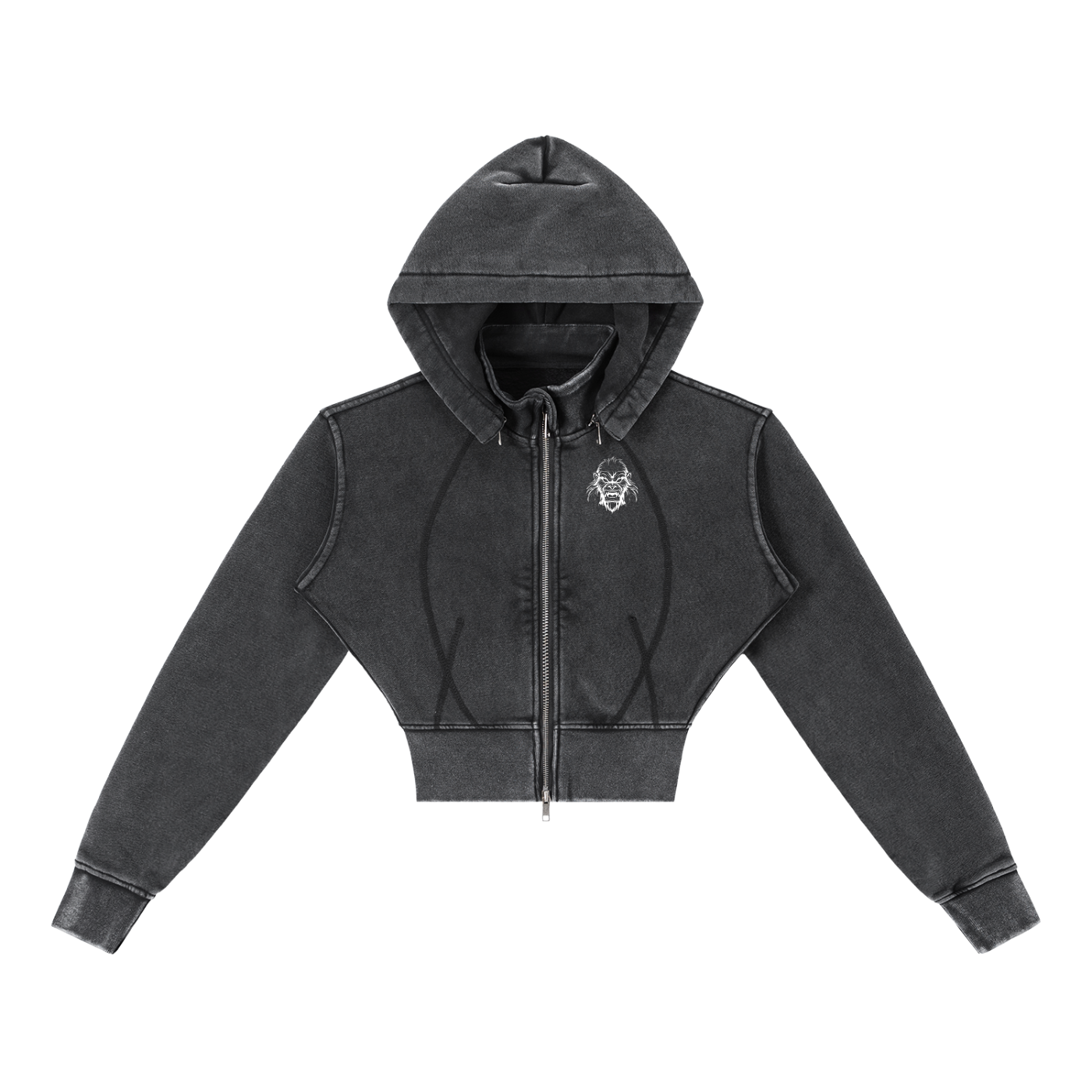 Jbzlifestyle Vintage Washed Cropped Fleece Hoodie