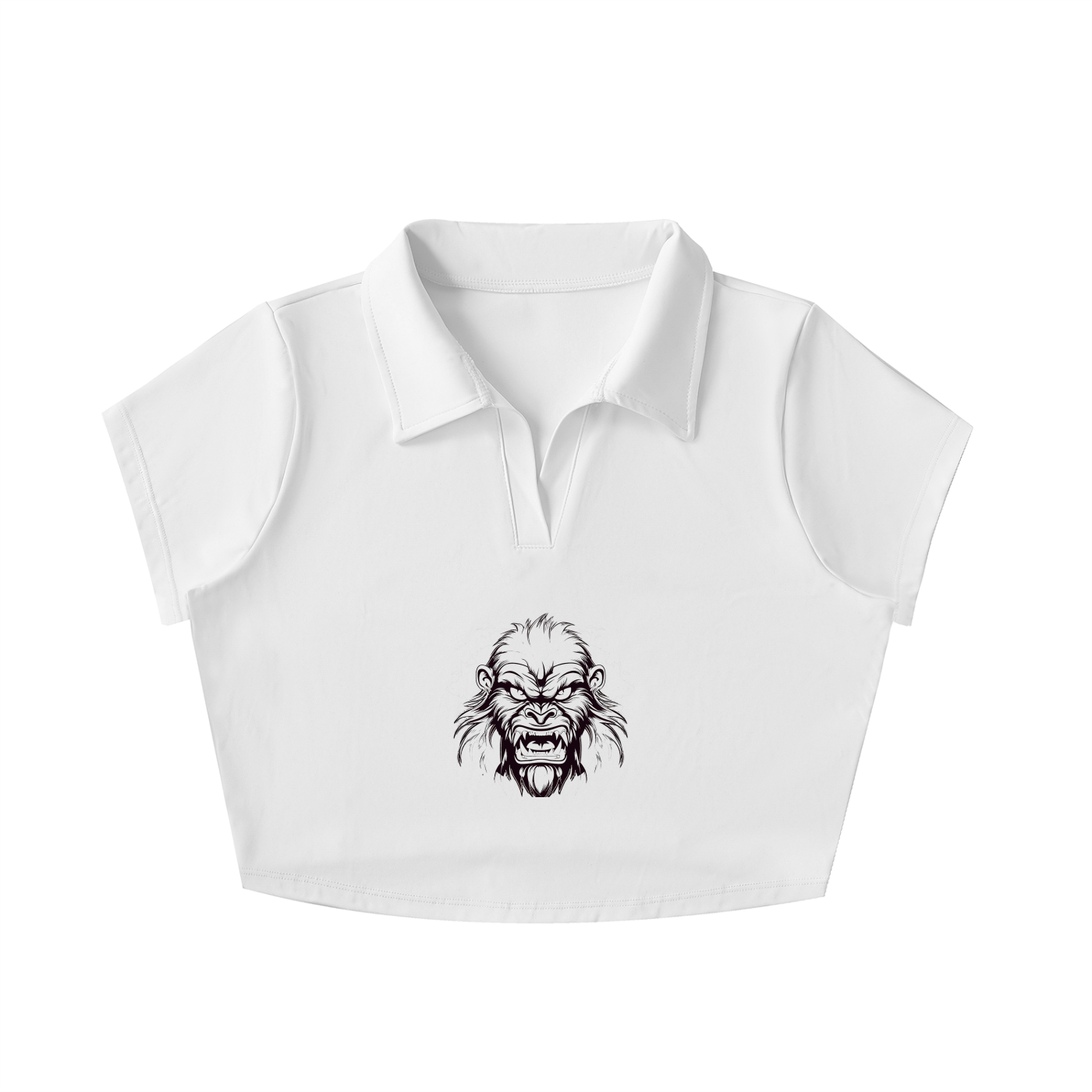V-Neck Lapel Crop Top