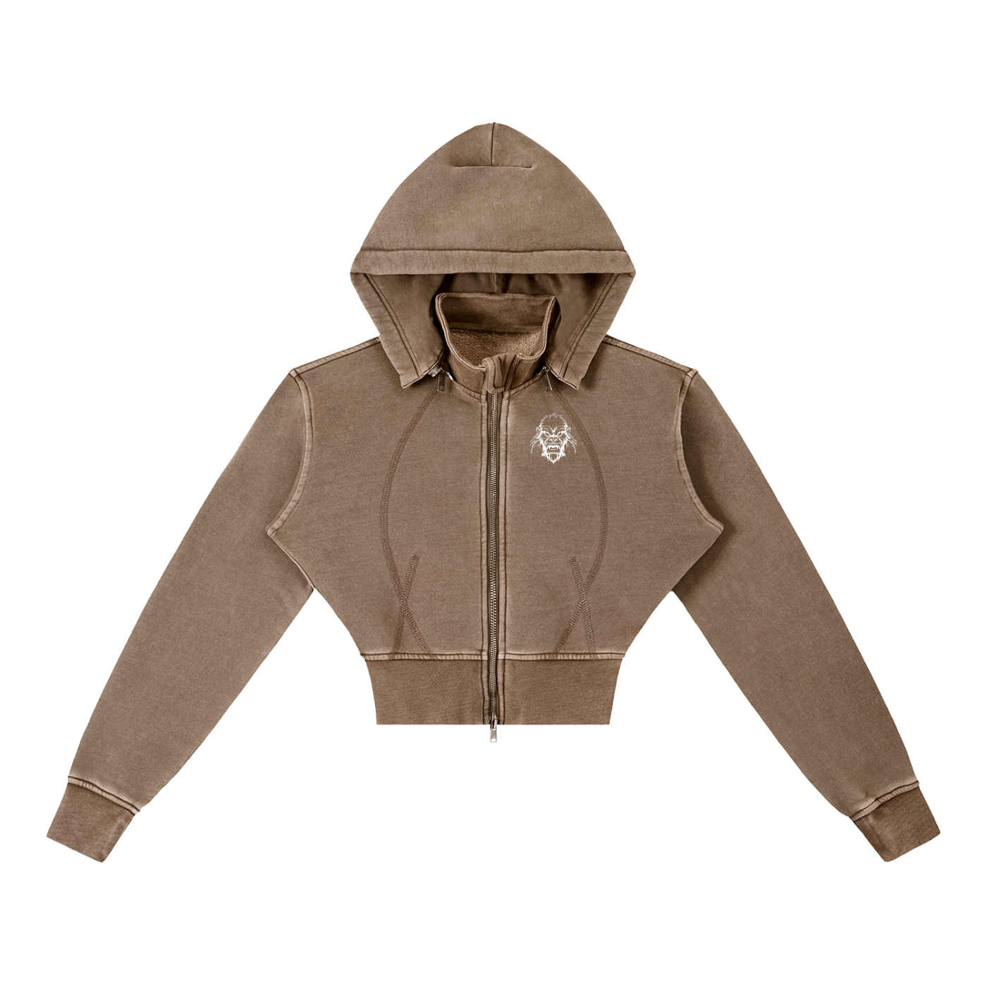 Jbzlifestyle Vintage Washed Cropped Fleece Hoodie