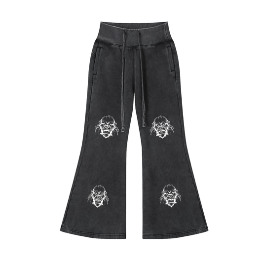 Jbzlifestyle Vintage Washed Flared Fleece Pants