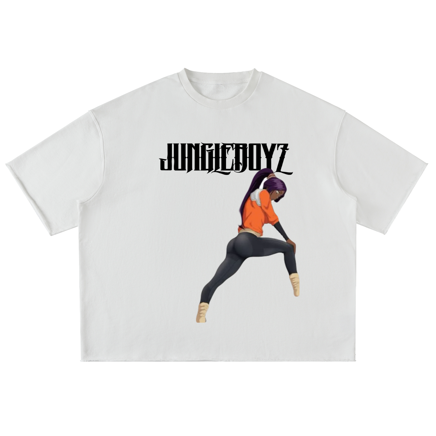 Mary Jane white Oversized Washed Half Sleeve T-Shirt