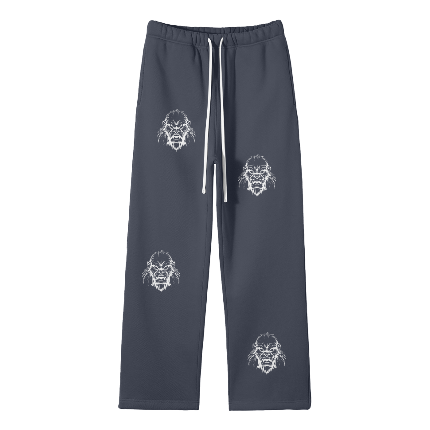 JBZ Streetwear Unisex Solid Color Fleece Straight Leg Pants