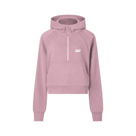 Ladies Cropped Half-Zip Hoodie
