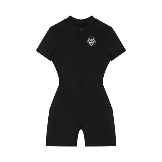 Women's Quarter-Zip Short Sleeve Romper