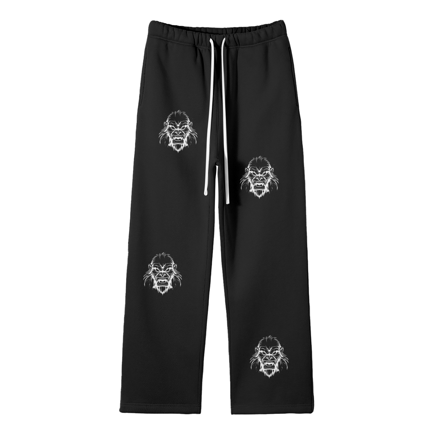 JBZ Streetwear Unisex Solid Color Fleece Straight Leg Pants