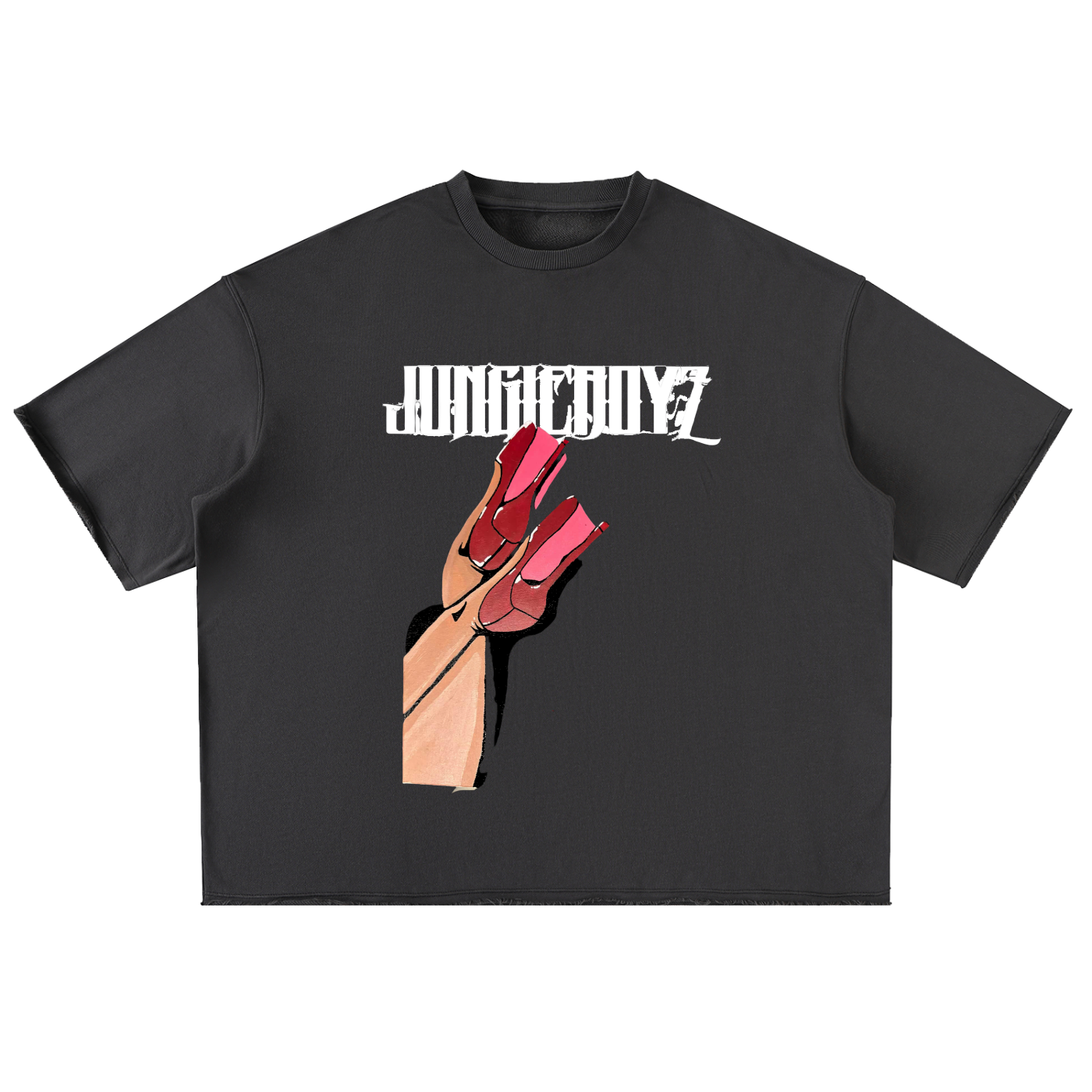Jane heels Oversized Washed Half Sleeve T-Shirt