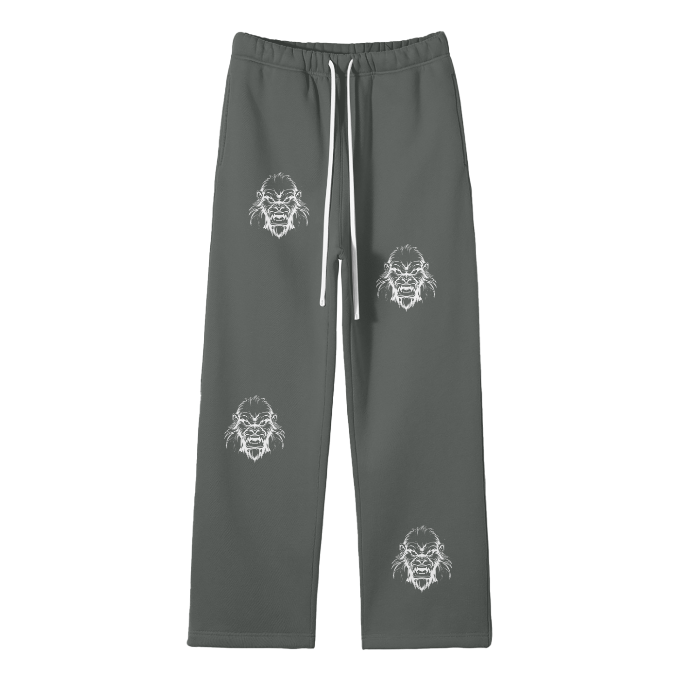 JBZ Streetwear Unisex Solid Color Fleece Straight Leg Pants