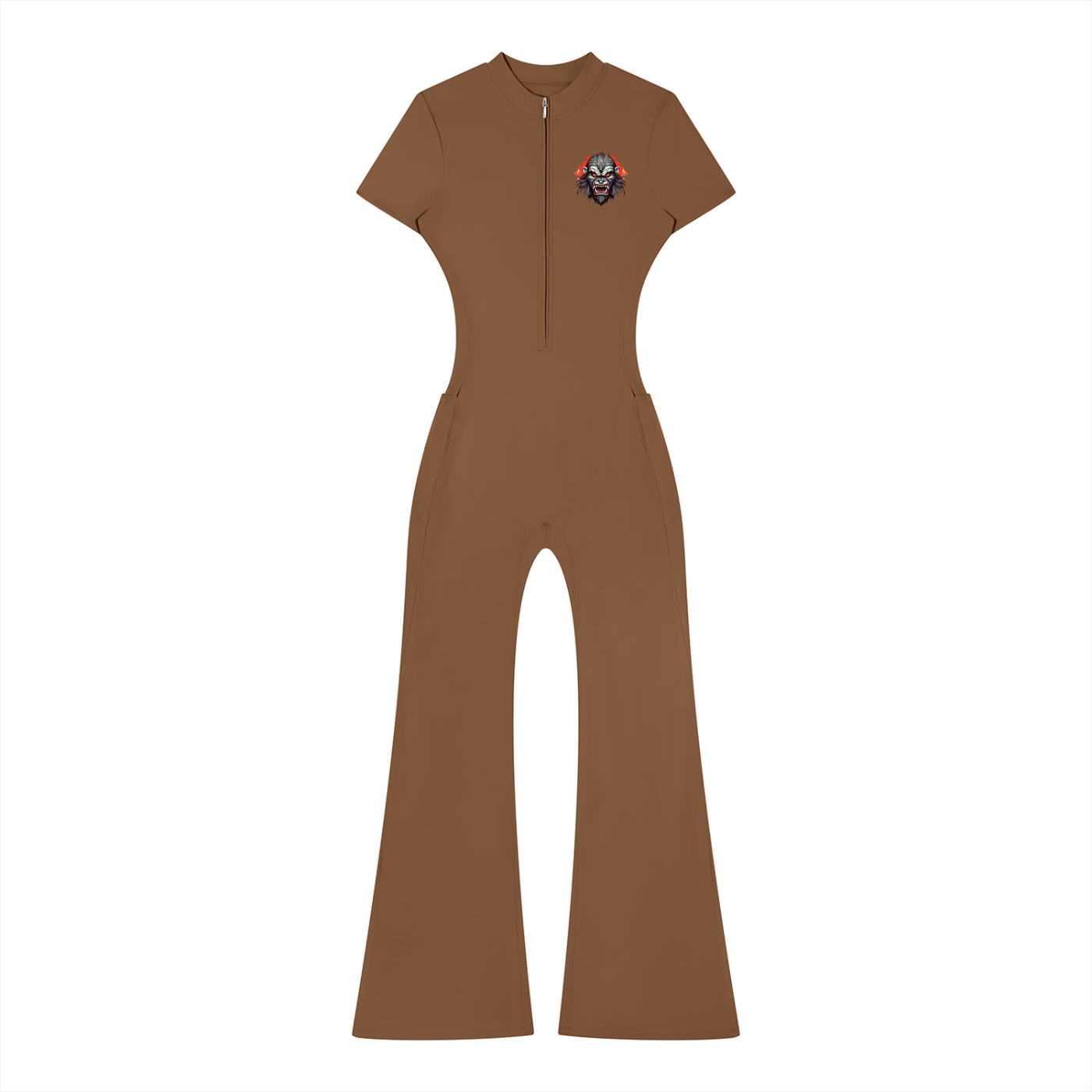 JGZ Women’s Tight Flared Leg Quarter-Zip Jumpsuit