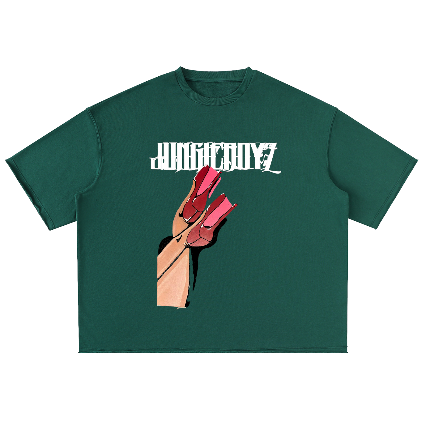 Jane heels Oversized Washed Half Sleeve T-Shirt