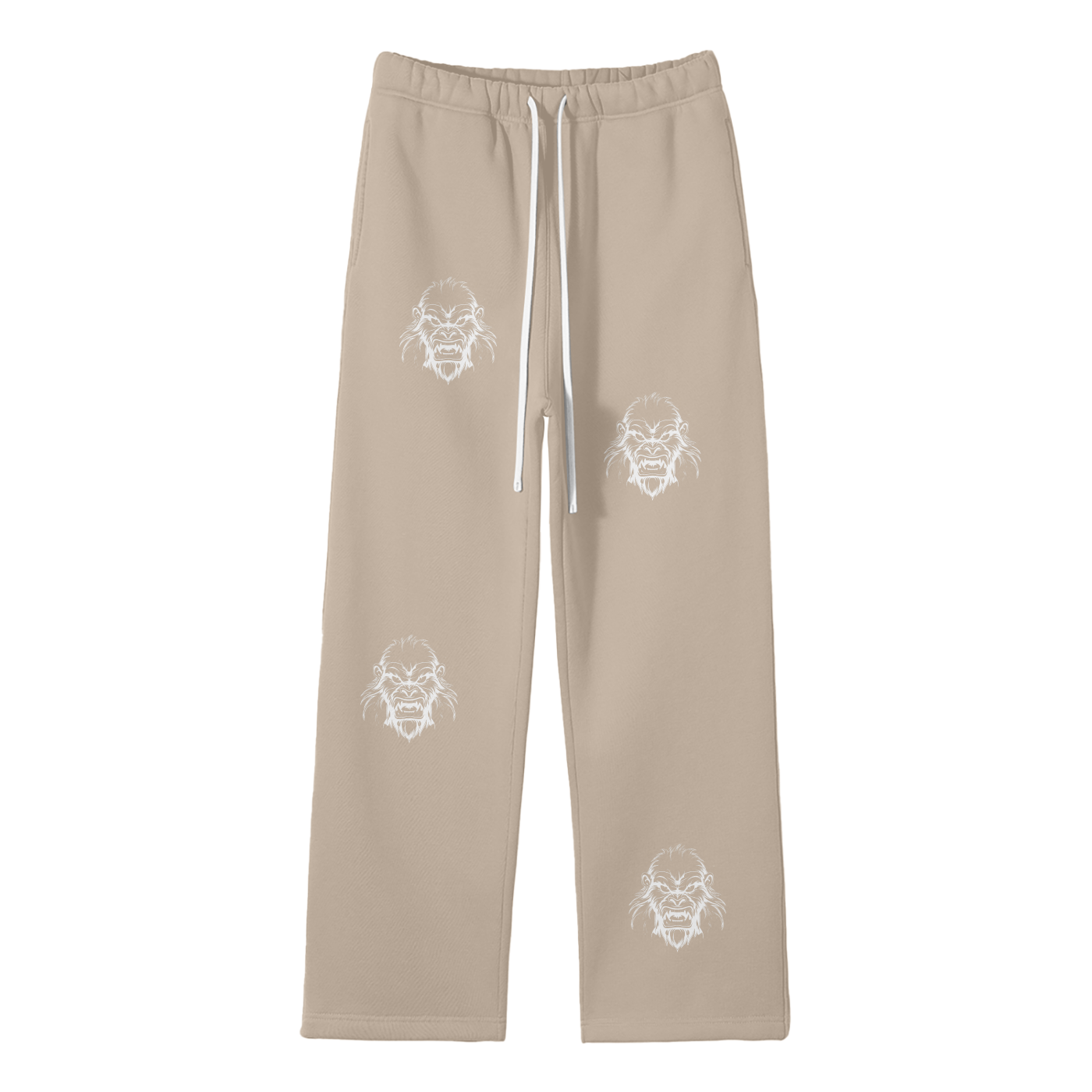 JBZ Streetwear Unisex Solid Color Fleece Straight Leg Pants