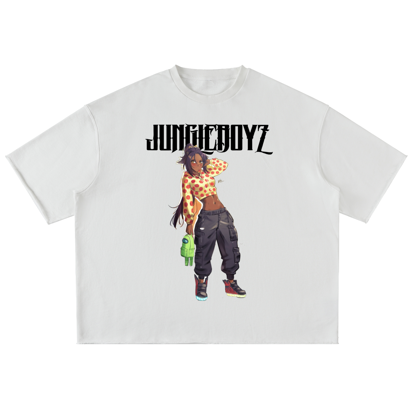 Gym Gyal White Oversized Washed Half Sleeve T-Shirt