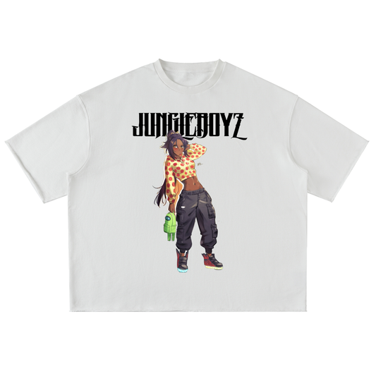 Gym Gyal White Oversized Washed Half Sleeve T-Shirt