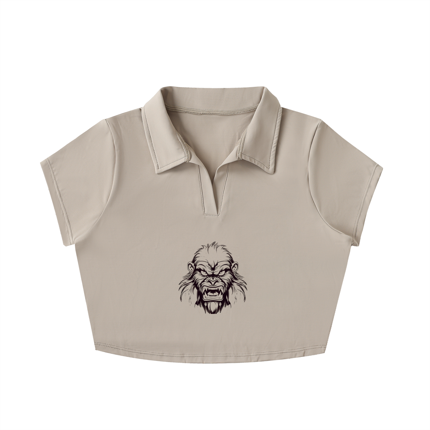 V-Neck Lapel Crop Top