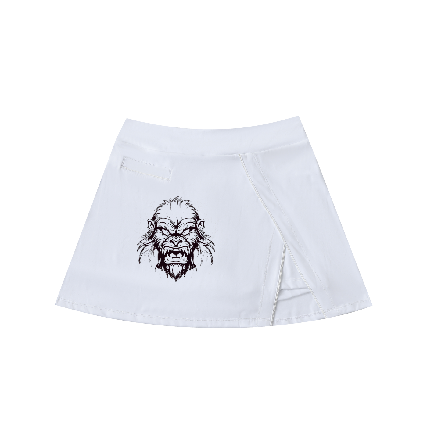High-Waist Pocketed A-Line Skirt
